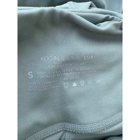 Yogalicious Leggings Flare Lux Harmony Small Sage Green Stretch Yoga Lounge Pant - Picture 4 of 4